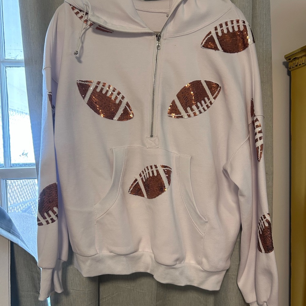 Sequin Football Hoodie